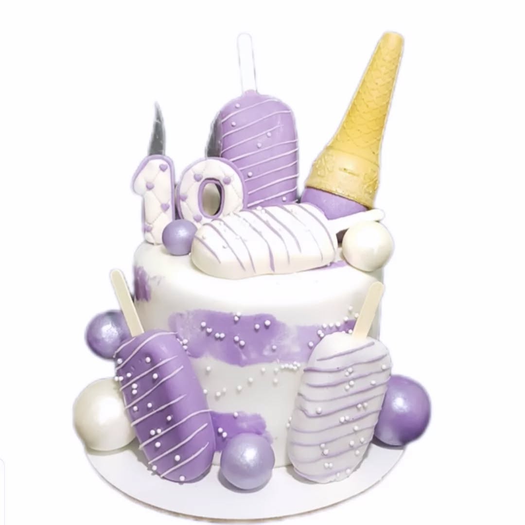 بستنی بنفش و سفید