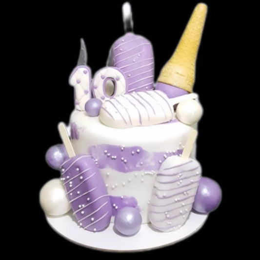 بستنی بنفش و سفید